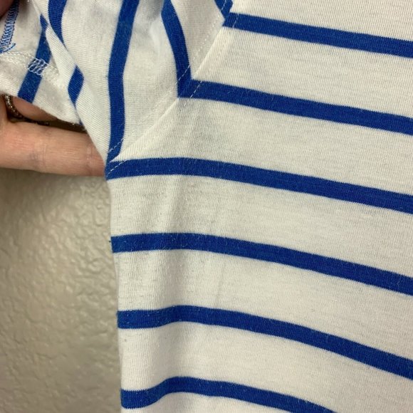 Lululemon Every Yogi Tee Shirt Size 2 Deauville Stripe Blue White Love Tee - Picture 6 of 7